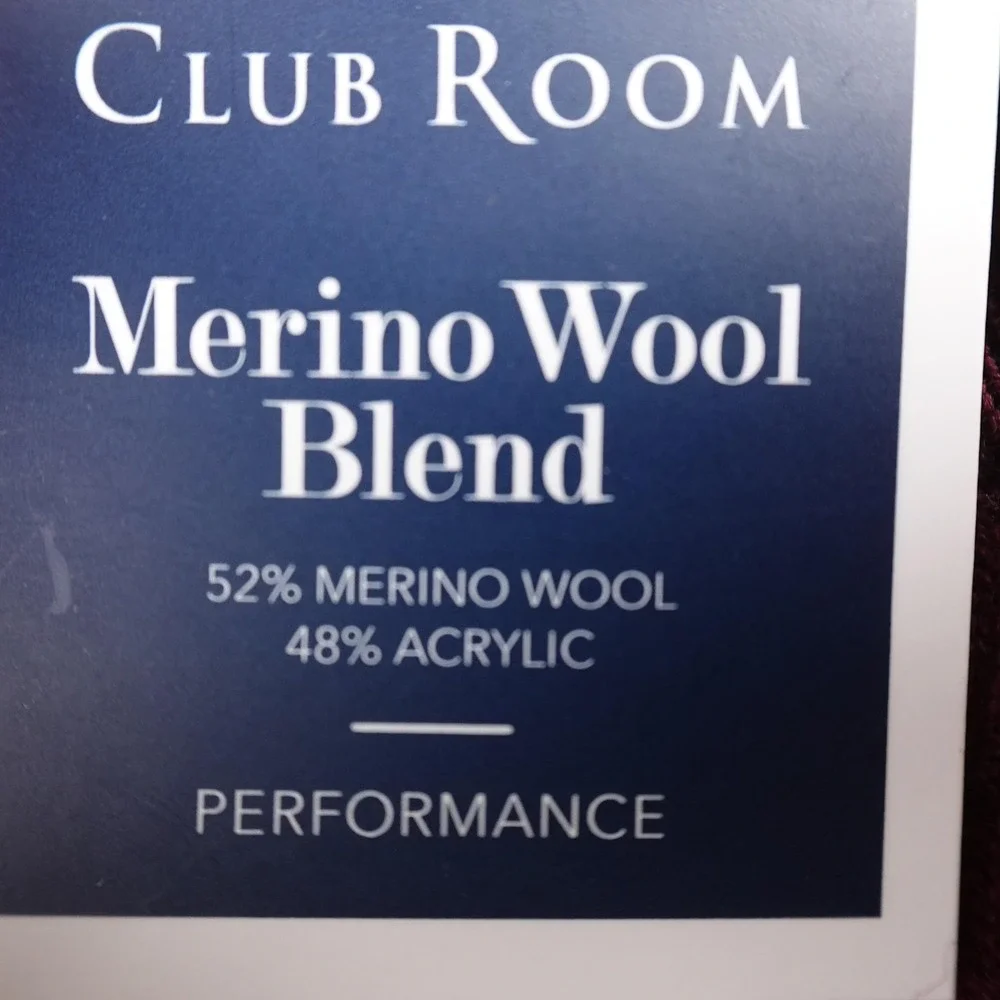 NEW Club Room Sweater Mens XL Red Burgundy Merino Wool Blend 1/4 Zip‎ Pullover
